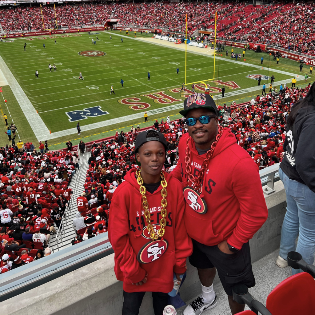 Alvin and Eugene at a San Francisco 49ers game